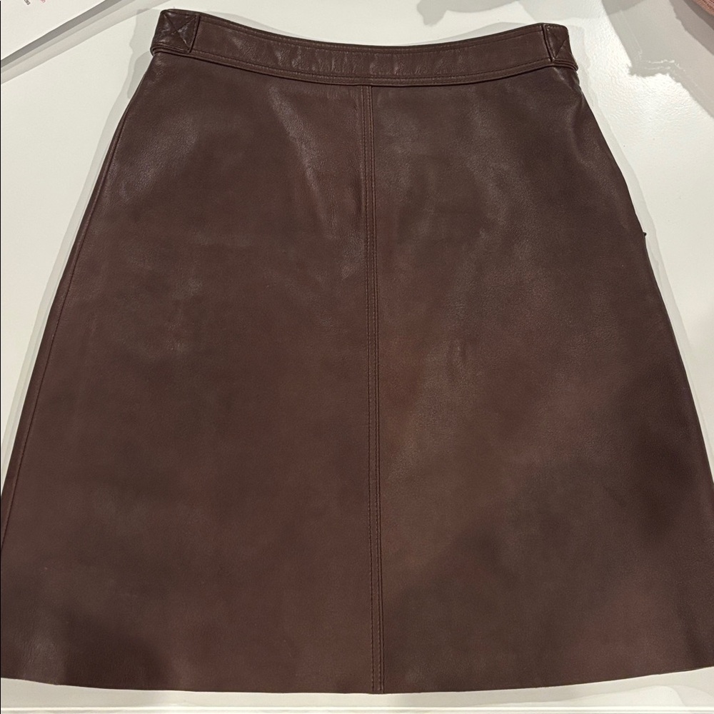 Weekend Max Mara Brown Leather Skirt - Picture 5 of 5